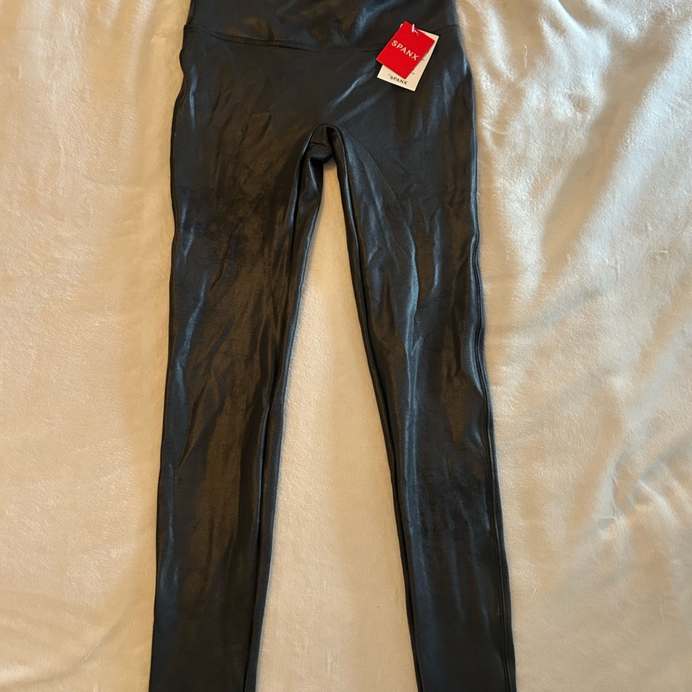 SPANX Faux Leather Black Leggings